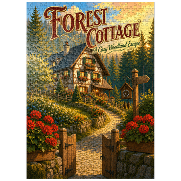 puzzleplate Forest Cottage Cozy Woodland Escape 500 Jigsaw Puzzle