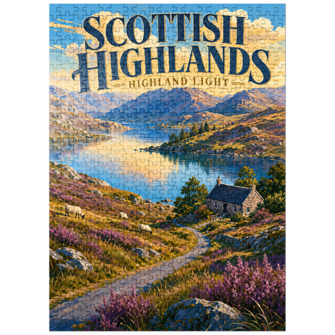 puzzleplate Scottish Highlands Scenic Light 500 Jigsaw Puzzle