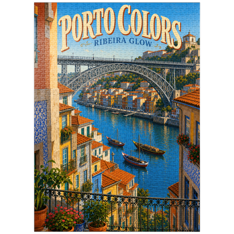 puzzleplate Porto Ribeira Riverfront Colorful Charm 1000 Jigsaw Puzzle