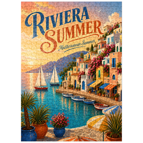 puzzleplate Riviera Coastal Summer Charm 500 Jigsaw Puzzle
