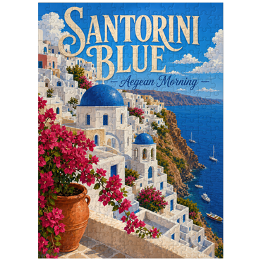 puzzleplate Santorini Blue Aegean Morning 300 Jigsaw Puzzle