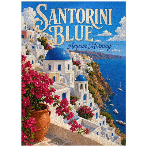 puzzleplate Santorini Blue Aegean Morning 300 Jigsaw Puzzle