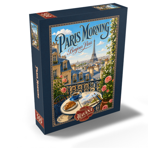 Eiffel Tower Morning Romance 500 Jigsaw Puzzle box view2