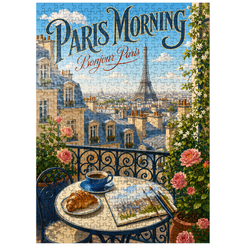 puzzleplate Eiffel Tower Morning Romance 500 Jigsaw Puzzle