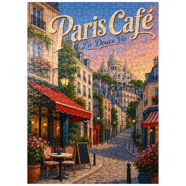 puzzleplate Paris Cafe Romantic Evening Charm 500 Jigsaw Puzzle