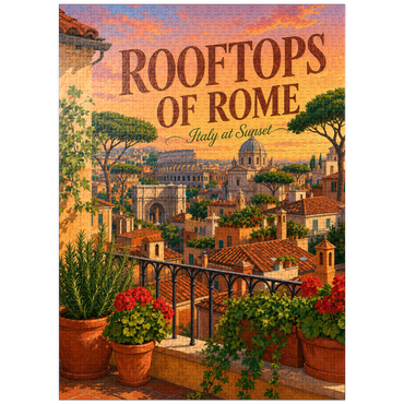 puzzleplate Rome Rooftops Sunset Romance 1000 Jigsaw Puzzle
