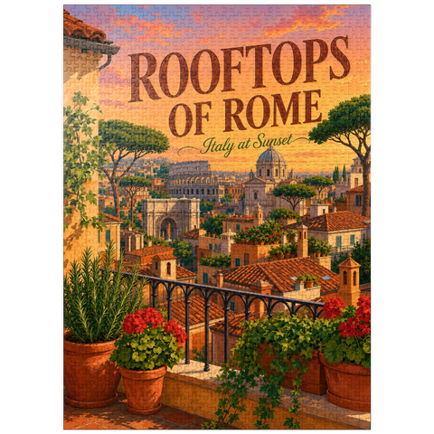 puzzleplate Rome Rooftops Sunset Romance 1000 Jigsaw Puzzle