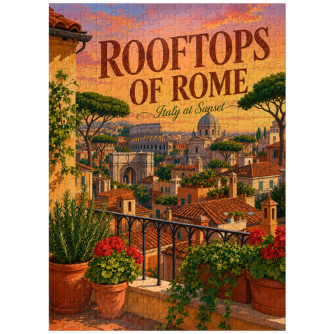 puzzleplate Rome Rooftops Sunset Romance 300 Jigsaw Puzzle