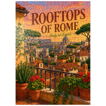 puzzleplate Rome Rooftops Sunset Romance 500 Jigsaw Puzzle