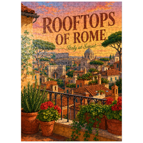 puzzleplate Rome Rooftops Sunset Romance 500 Jigsaw Puzzle