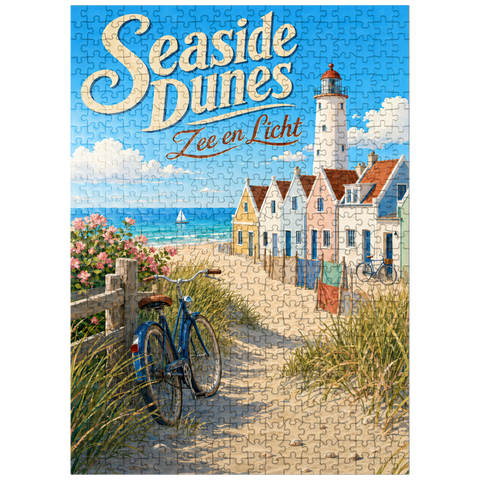puzzleplate Seaside Dunes Lighthouse Coastal Charm 500 Jigsaw Puzzle
