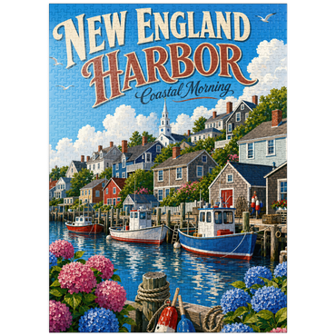 puzzleplate New England Harbor Coastal Morning 1000 Jigsaw Puzzle