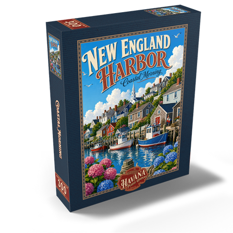 New England Harbor Coastal Morning 300 Jigsaw Puzzle box view2