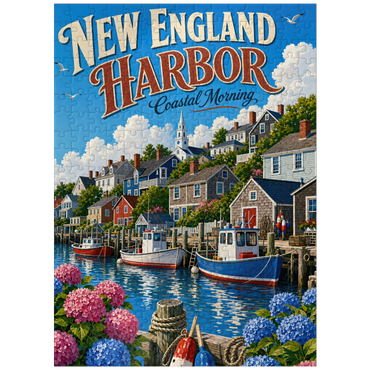 puzzleplate New England Harbor Coastal Morning 300 Jigsaw Puzzle