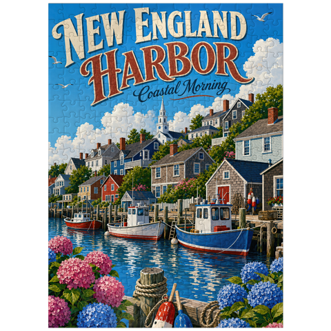 puzzleplate New England Harbor Coastal Morning 300 Jigsaw Puzzle
