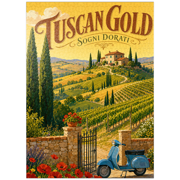 puzzleplate Tuscan Vineyard Golden Romance 1000 Jigsaw Puzzle