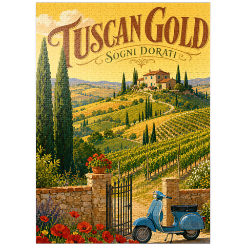 puzzleplate Tuscan Vineyard Golden Romance 1000 Jigsaw Puzzle