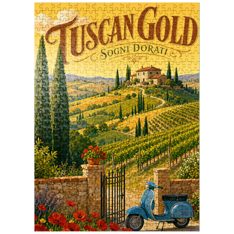 puzzleplate Tuscan Vineyard Golden Romance 500 Jigsaw Puzzle