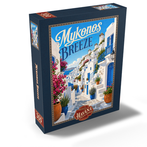 Mykonos Windmills Coastal Charm 300 Jigsaw Puzzle box view2