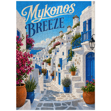puzzleplate Mykonos Windmills Coastal Charm 300 Jigsaw Puzzle