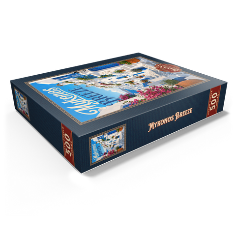 Mykonos Windmills Coastal Charm 500 Jigsaw Puzzle box view1