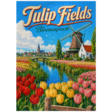 puzzleplate Dutch Tulip Fields Spring Splendor 300 Jigsaw Puzzle