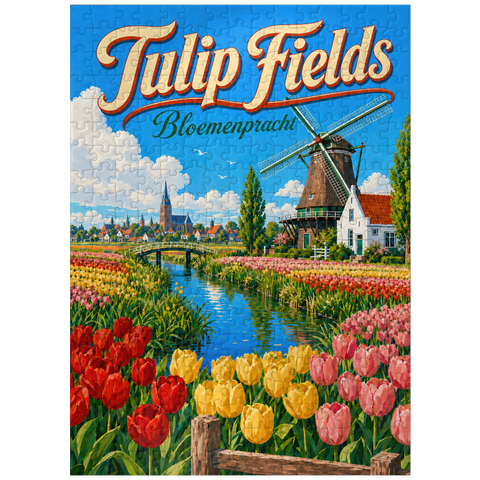 puzzleplate Dutch Tulip Fields Spring Splendor 300 Jigsaw Puzzle