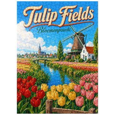 puzzleplate Dutch Tulip Fields Spring Splendor 500 Jigsaw Puzzle