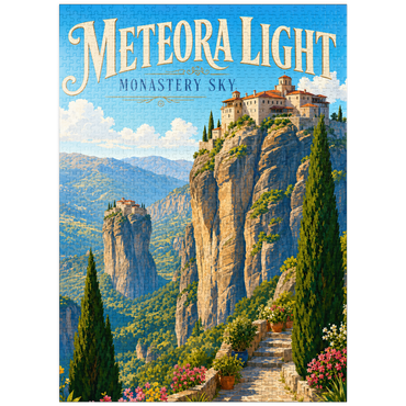 puzzleplate Meteora Monastery Sky Majesty 1000 Jigsaw Puzzle