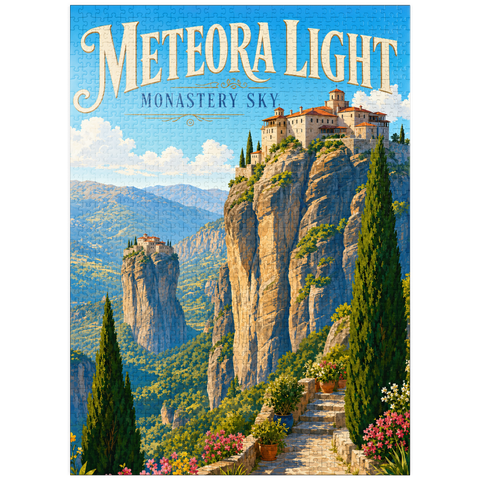 puzzleplate Meteora Monastery Sky Majesty 1000 Jigsaw Puzzle