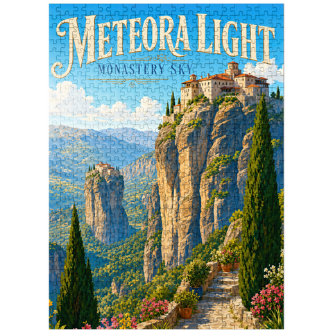 puzzleplate Meteora Monastery Sky Majesty 500 Jigsaw Puzzle