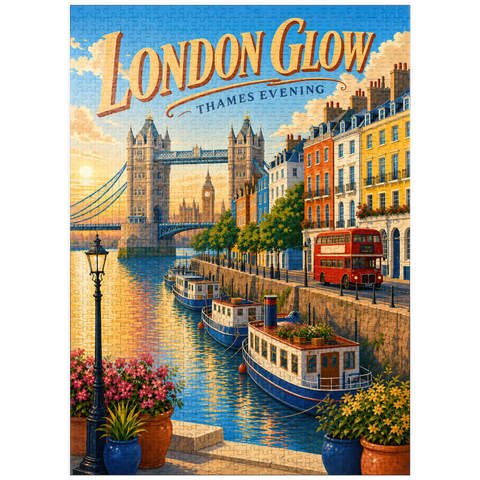 puzzleplate London Thames Evening Glow 1000 Jigsaw Puzzle