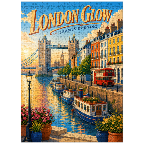 puzzleplate London Thames Evening Glow 500 Jigsaw Puzzle
