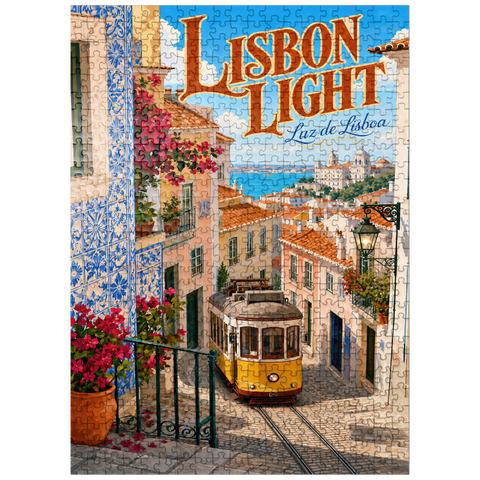 puzzleplate Lisbon Tram Coastal Charm 500 Jigsaw Puzzle