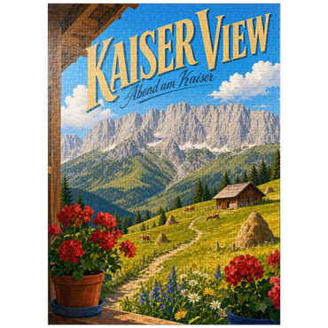 puzzleplate Kaiser Mountains Alpine Meadow Serenity 1000 Jigsaw Puzzle