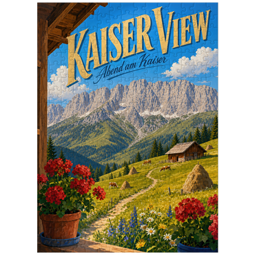 puzzleplate Kaiser Mountains Alpine Meadow Serenity 300 Jigsaw Puzzle