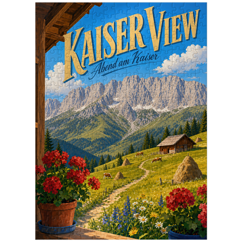puzzleplate Kaiser Mountains Alpine Meadow Serenity 300 Jigsaw Puzzle