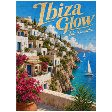 puzzleplate Ibiza Coastal Village Golden Glow 300 Jigsaw Puzzle