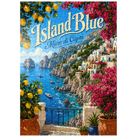 puzzleplate Capri Coastal Mediterranean Bliss 500 Jigsaw Puzzle
