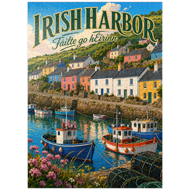 puzzleplate Irish Harbor Coastal Village Charm 1000 Jigsaw Puzzle
