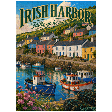 puzzleplate Irish Harbor Coastal Village Charm 300 Jigsaw Puzzle