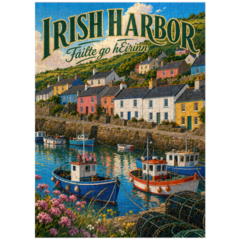 puzzleplate Irish Harbor Coastal Village Charm 300 Jigsaw Puzzle