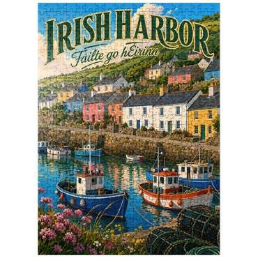 puzzleplate Irish Harbor Coastal Village Charm 500 Jigsaw Puzzle