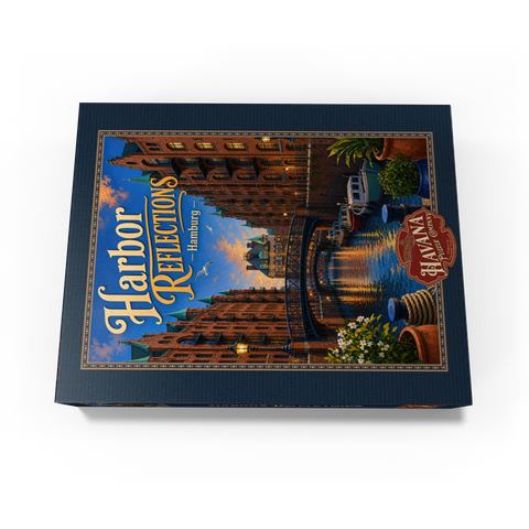 Hamburg Harbor Sunset Reflections 300 Jigsaw Puzzle box view3