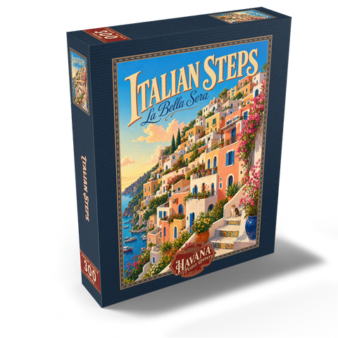 Italian Steps Coastal Sunset Charm 300 Jigsaw Puzzle box view2
