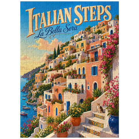 puzzleplate Italian Steps Coastal Sunset Charm 300 Jigsaw Puzzle