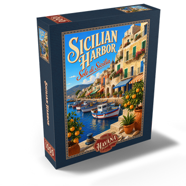 Sicilian Harbor Coastal Charm 1000 Jigsaw Puzzle box view2