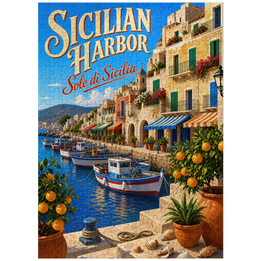puzzleplate Sicilian Harbor Coastal Charm 300 Jigsaw Puzzle