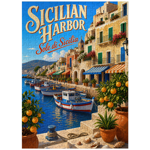 puzzleplate Sicilian Harbor Coastal Charm 300 Jigsaw Puzzle