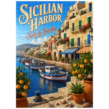 puzzleplate Sicilian Harbor Coastal Charm 500 Jigsaw Puzzle
